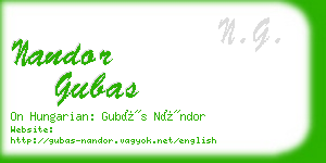 nandor gubas business card